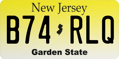 NJ license plate B74RLQ