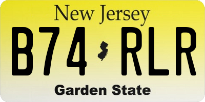 NJ license plate B74RLR