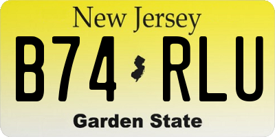 NJ license plate B74RLU