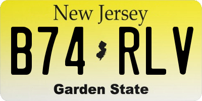 NJ license plate B74RLV