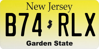 NJ license plate B74RLX