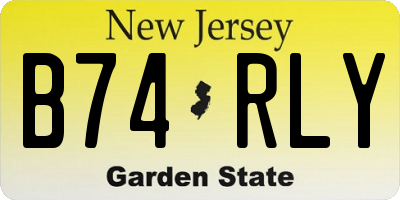NJ license plate B74RLY