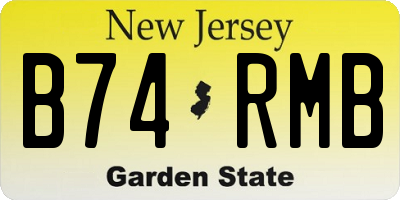 NJ license plate B74RMB