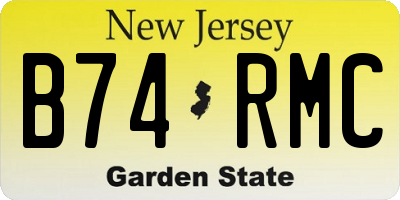 NJ license plate B74RMC