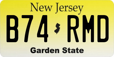 NJ license plate B74RMD