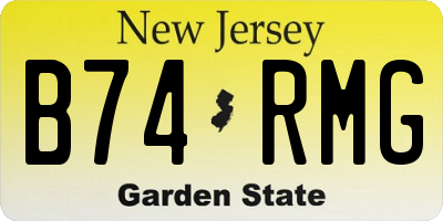NJ license plate B74RMG
