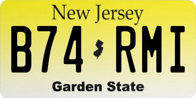 NJ license plate B74RMI