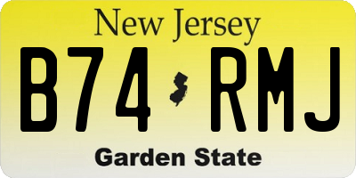 NJ license plate B74RMJ