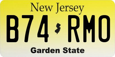 NJ license plate B74RMO