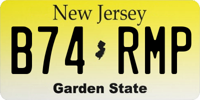 NJ license plate B74RMP