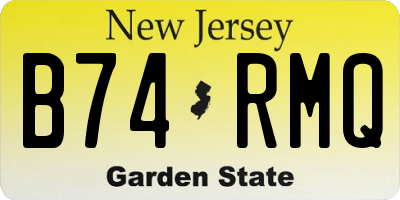 NJ license plate B74RMQ