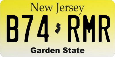 NJ license plate B74RMR