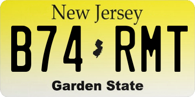 NJ license plate B74RMT