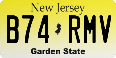 NJ license plate B74RMV