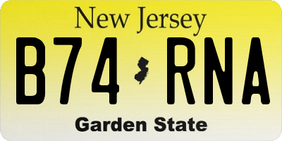 NJ license plate B74RNA