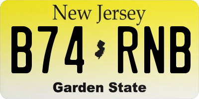 NJ license plate B74RNB