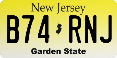 NJ license plate B74RNJ