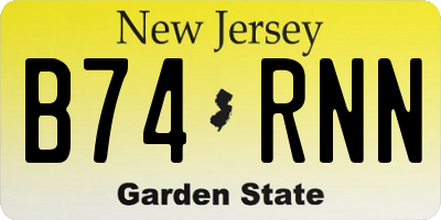 NJ license plate B74RNN