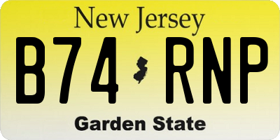 NJ license plate B74RNP