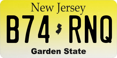 NJ license plate B74RNQ