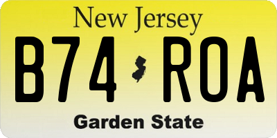NJ license plate B74ROA