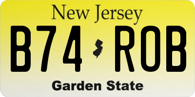 NJ license plate B74ROB