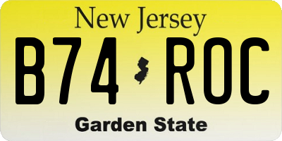 NJ license plate B74ROC