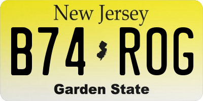NJ license plate B74ROG