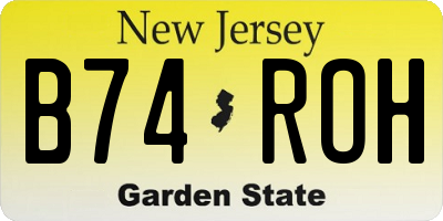 NJ license plate B74ROH