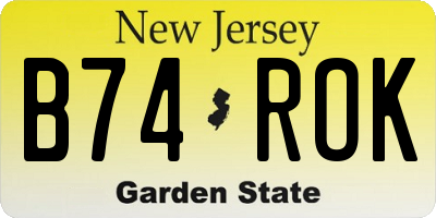 NJ license plate B74ROK