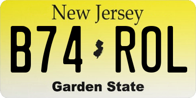 NJ license plate B74ROL