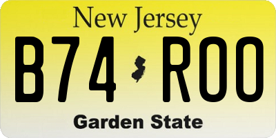 NJ license plate B74ROO