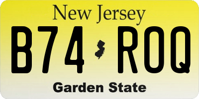 NJ license plate B74ROQ