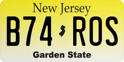NJ license plate B74ROS