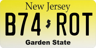 NJ license plate B74ROT