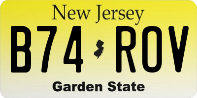 NJ license plate B74ROV
