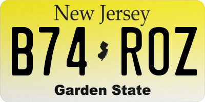 NJ license plate B74ROZ