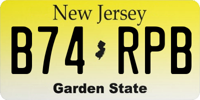 NJ license plate B74RPB