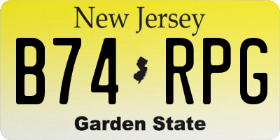 NJ license plate B74RPG