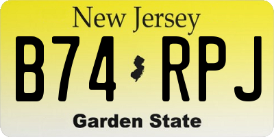 NJ license plate B74RPJ