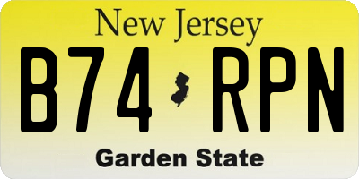 NJ license plate B74RPN