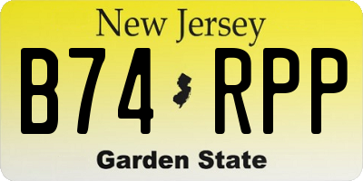 NJ license plate B74RPP