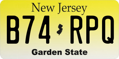 NJ license plate B74RPQ