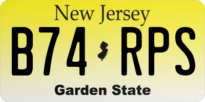 NJ license plate B74RPS