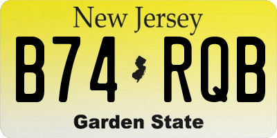 NJ license plate B74RQB