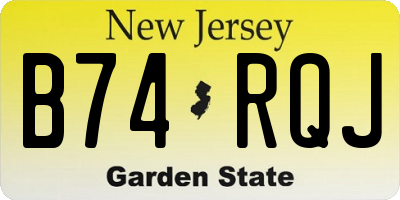 NJ license plate B74RQJ