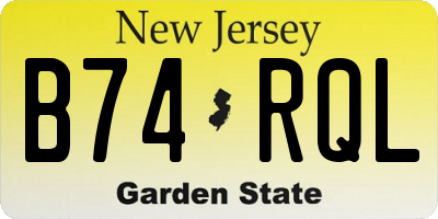 NJ license plate B74RQL