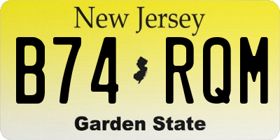 NJ license plate B74RQM