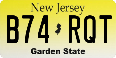 NJ license plate B74RQT