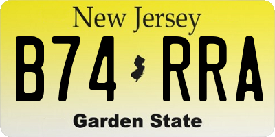 NJ license plate B74RRA